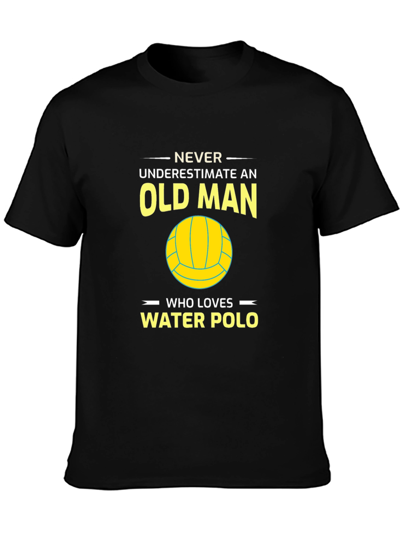Never Underestimate Water Polo Old Man T-Shirt