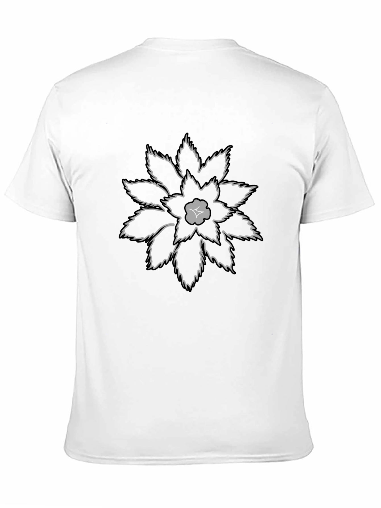 Graphic Flower Print Black Cotton T-Shirt