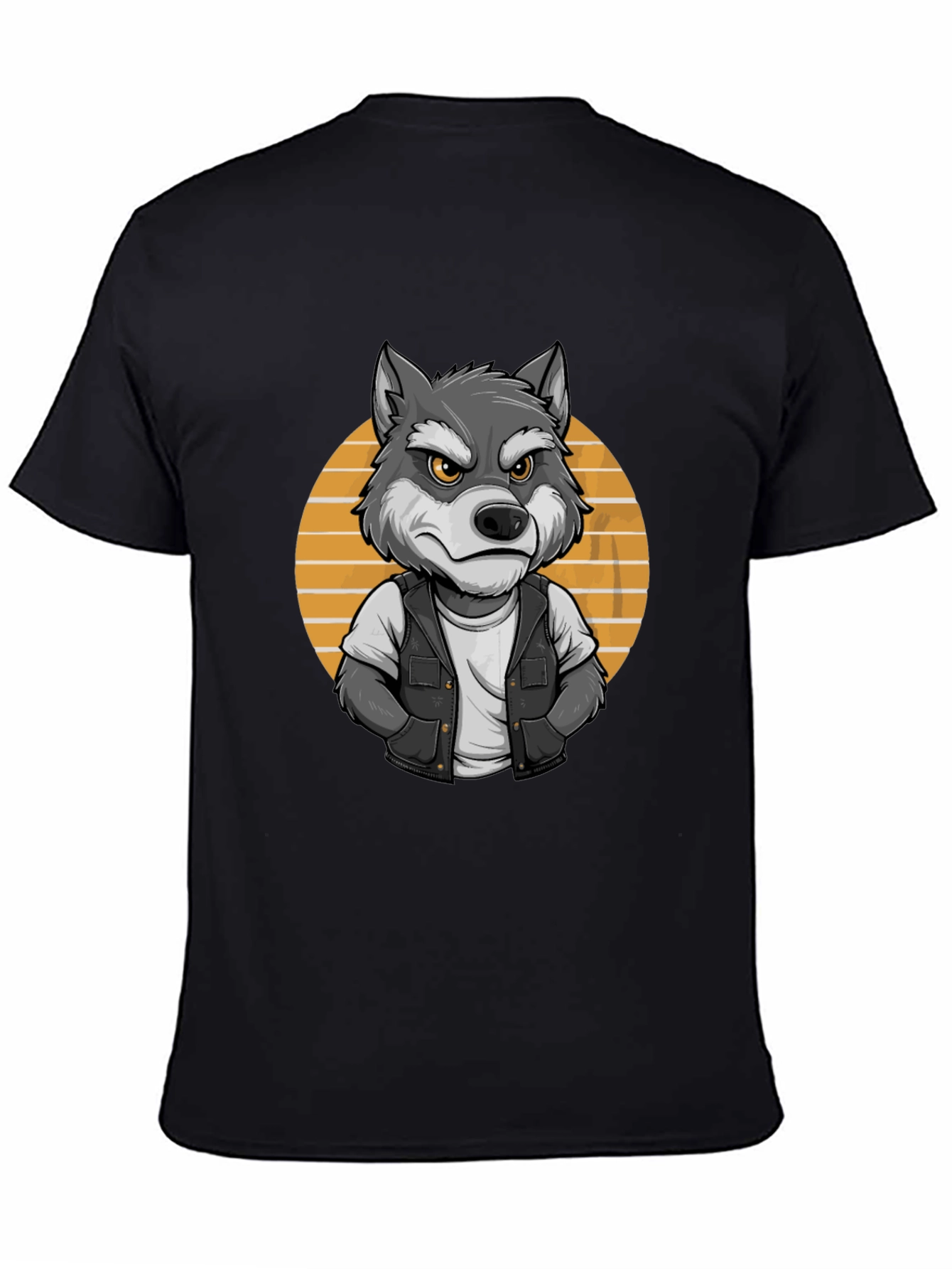 Cool Wolf Graphic Tee - Black T-Shirt