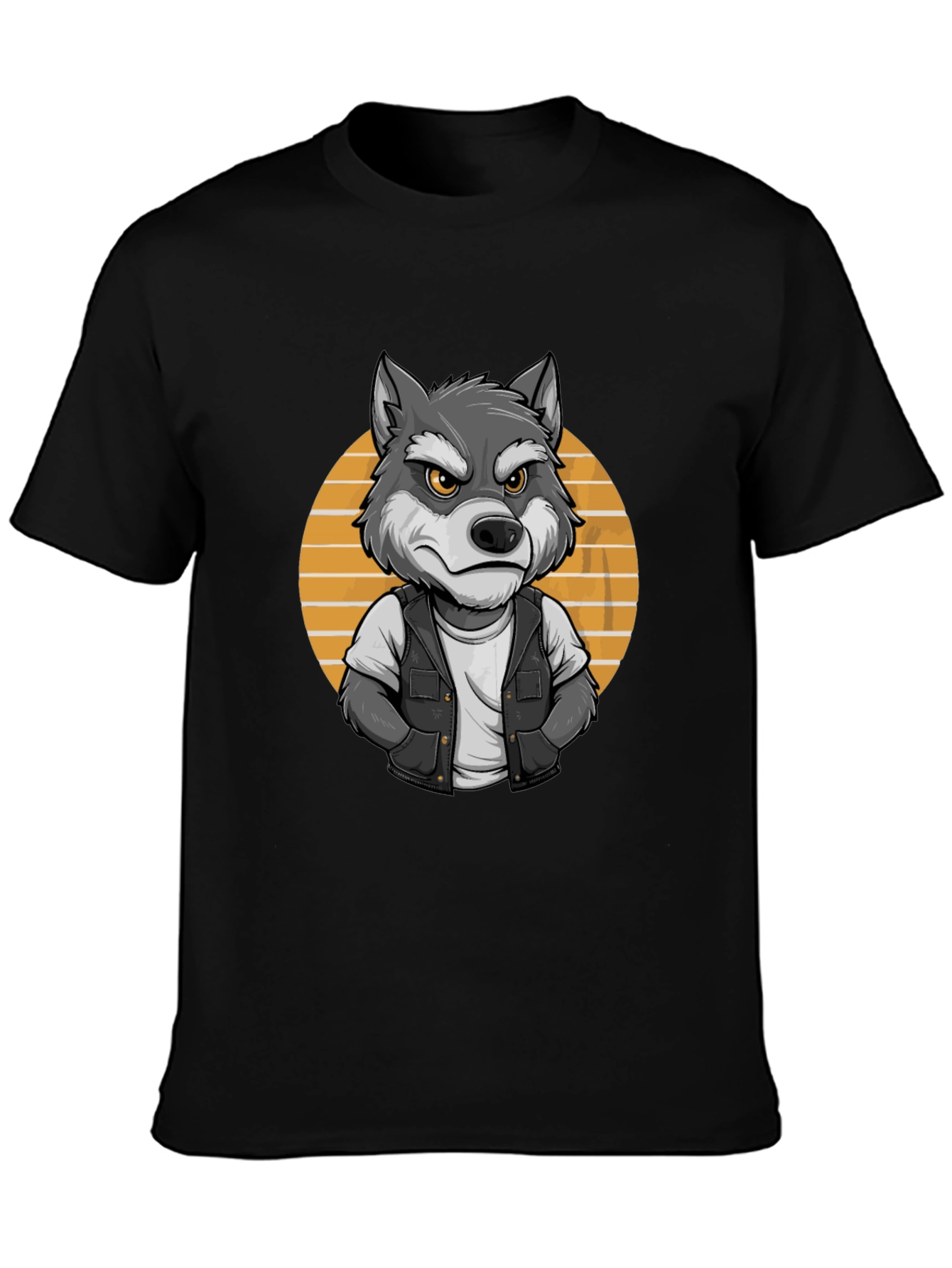 Cool Wolf Graphic Tee - Black T-Shirt