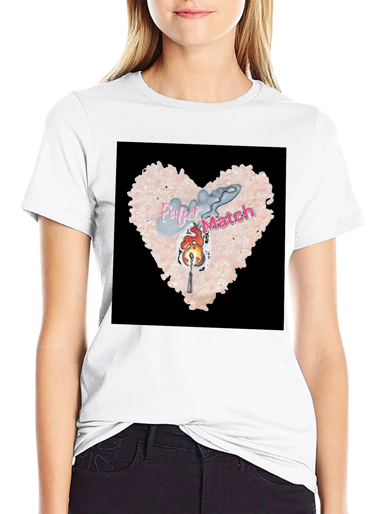 Perfect Match Heart Graphic T-Shirt