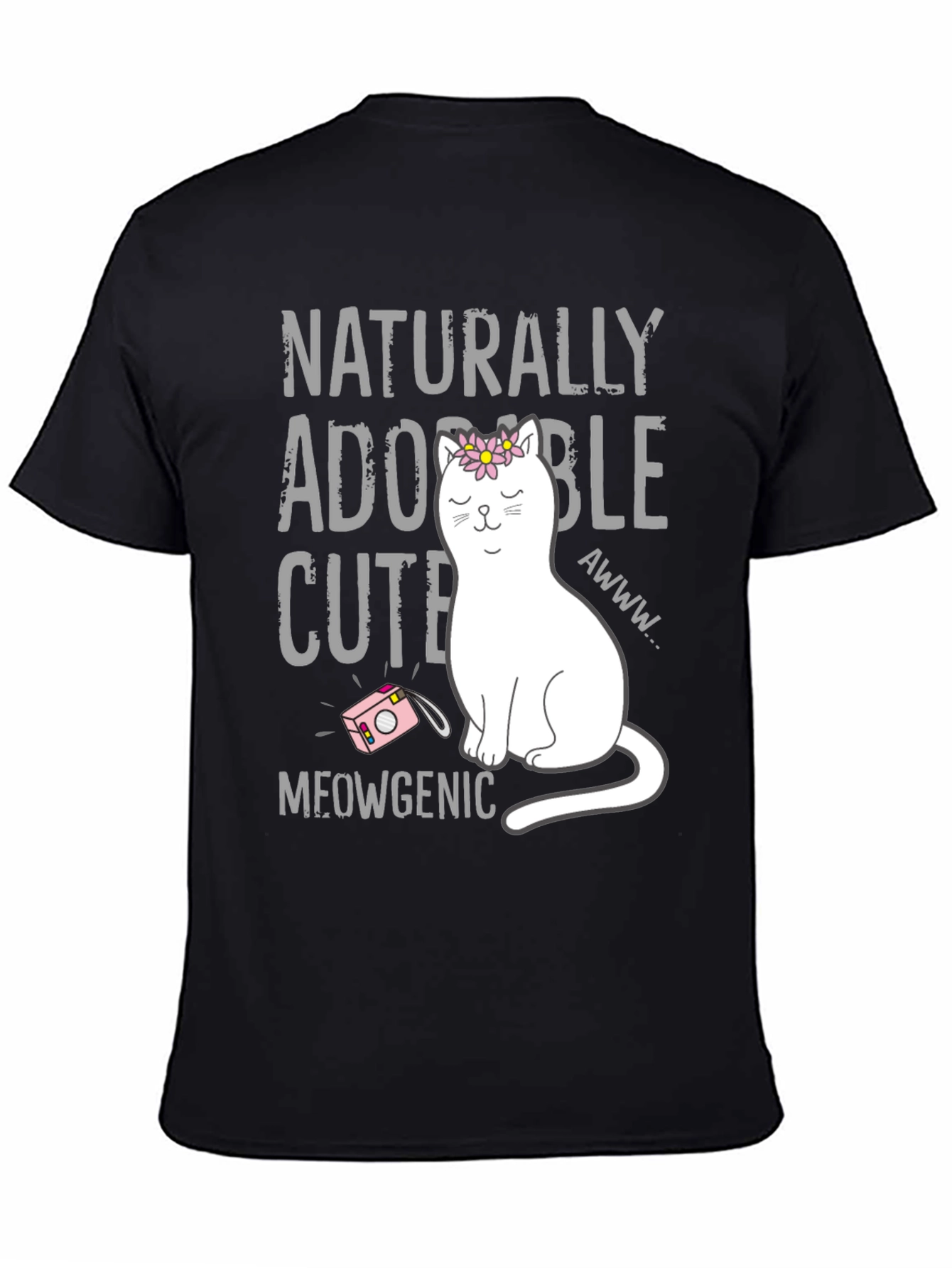 Naturally Adorable Cute Cat Graphic T-Shirt