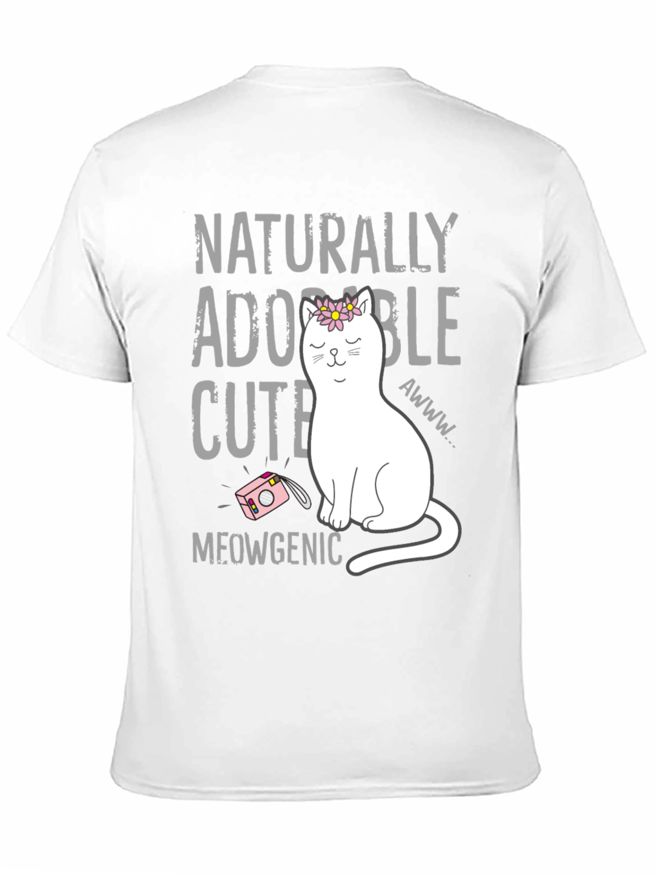 Naturally Adorable Cute Cat Graphic T-Shirt