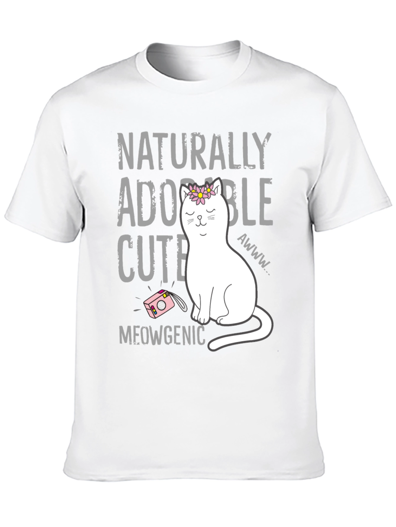 Naturally Adorable Cute Cat Graphic T-Shirt