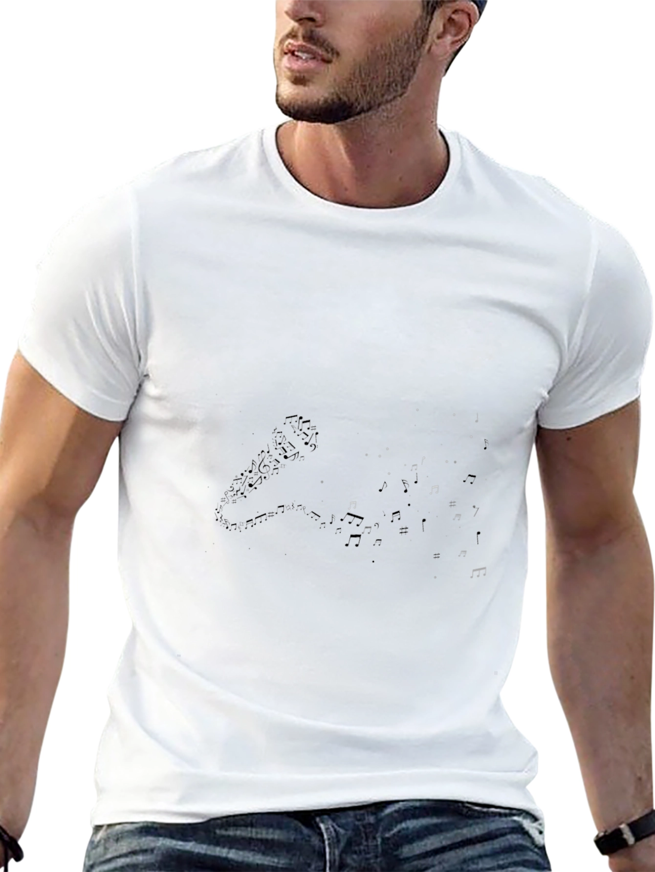 Microphone & Notes Black Graphic Tee