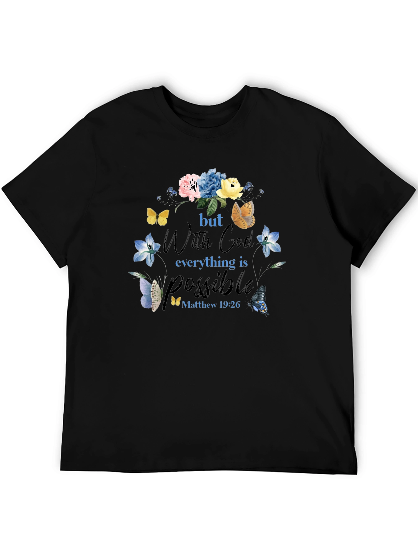 Faith-Inspired Floral Butterfly T-Shirt