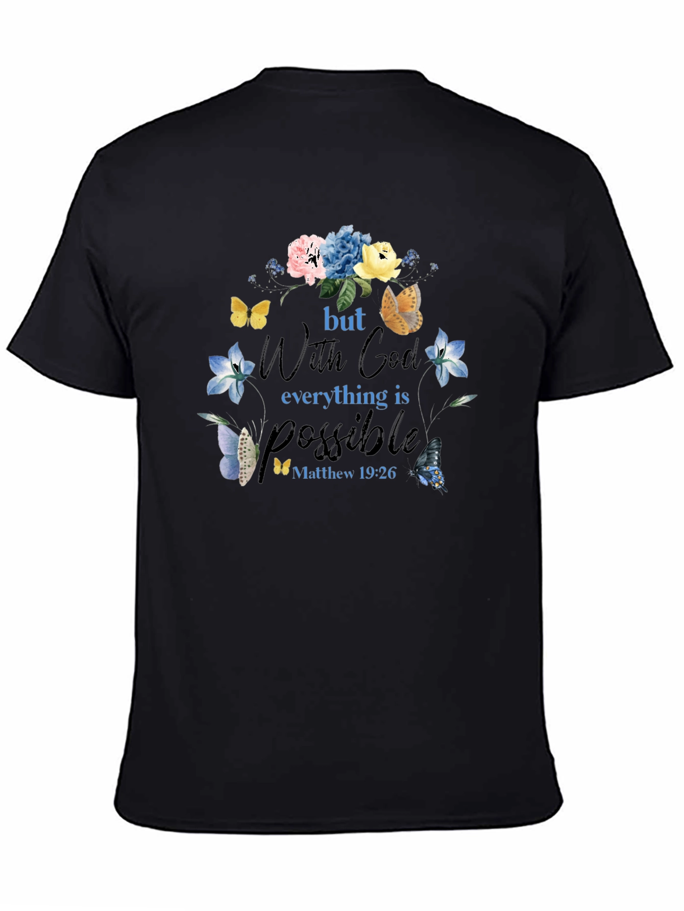 Faith-Inspired Floral Butterfly T-Shirt