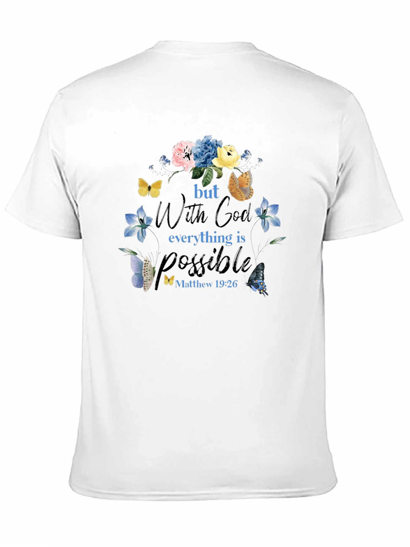 Faith-Inspired Floral Butterfly T-Shirt