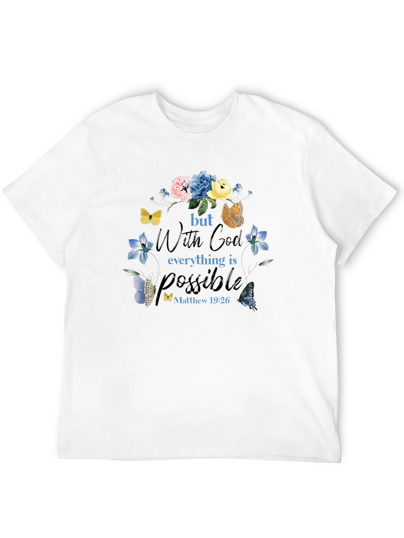 Faith-Inspired Floral Butterfly T-Shirt