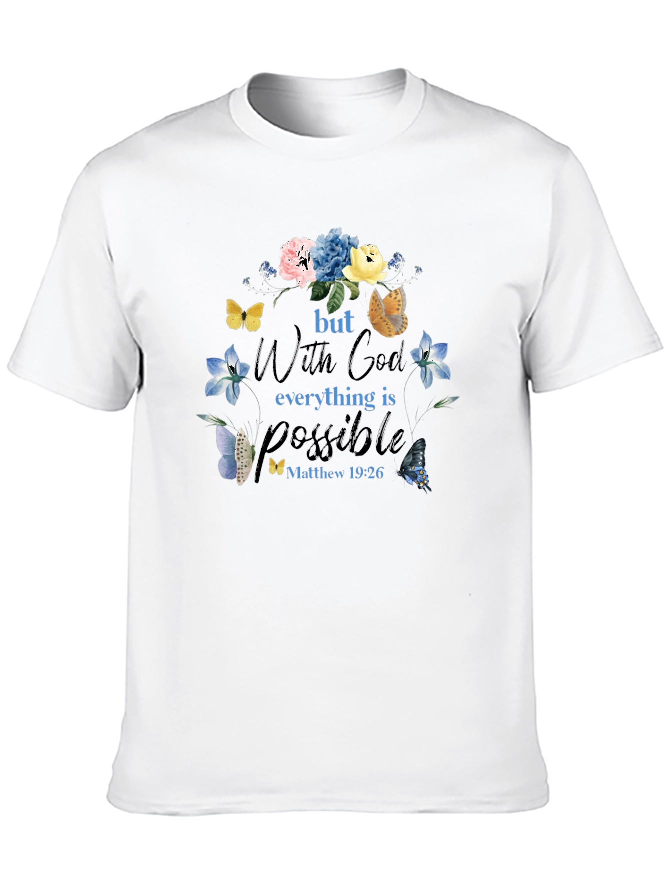 Faith-Inspired Floral Butterfly T-Shirt