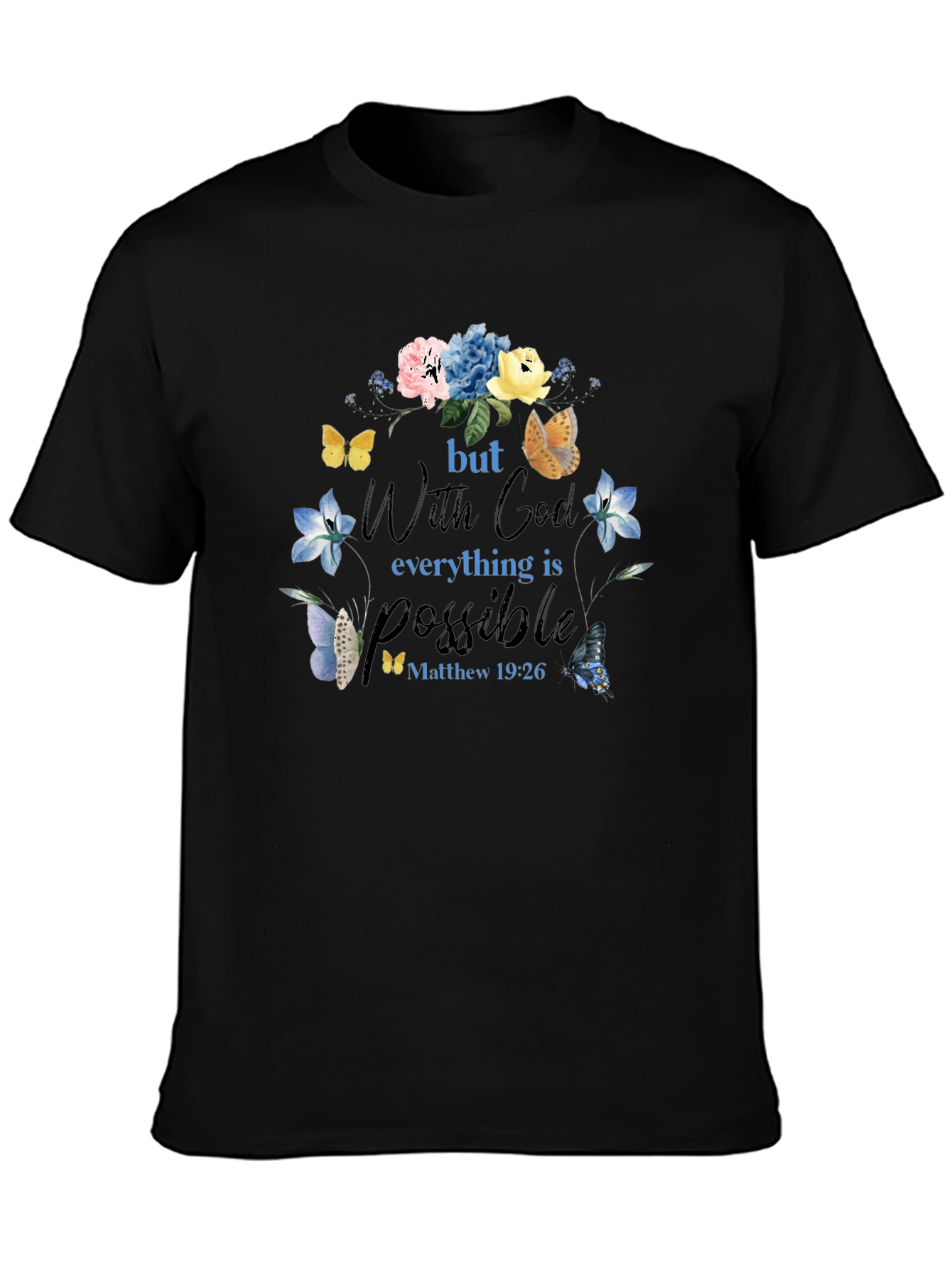 Faith-Inspired Floral Butterfly T-Shirt