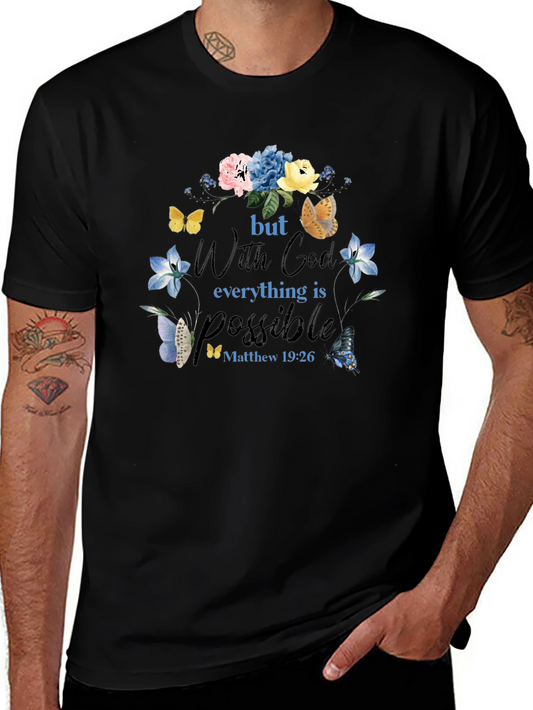 Faith-Inspired Floral Butterfly T-Shirt