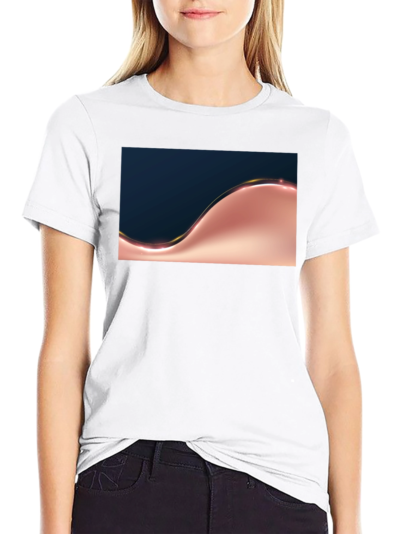 Stylish Black T-Shirt with Abstract Design
