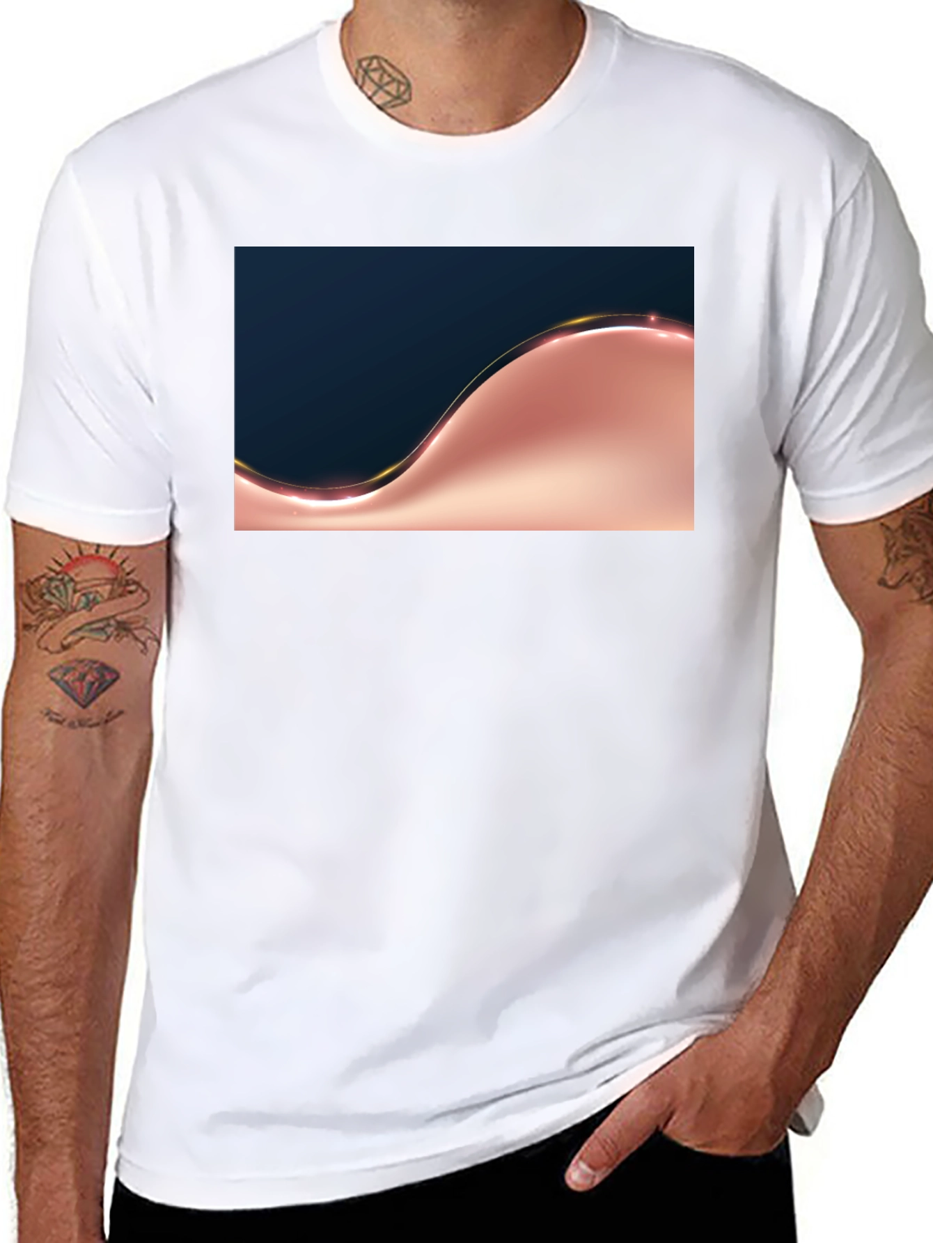 Stylish Black T-Shirt with Abstract Design
