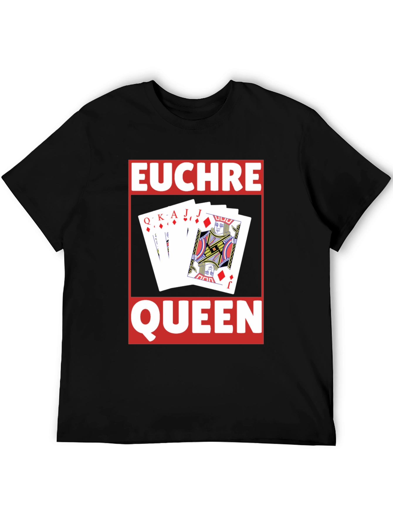 Euchre Queen Card Game Graphic T-Shirt
