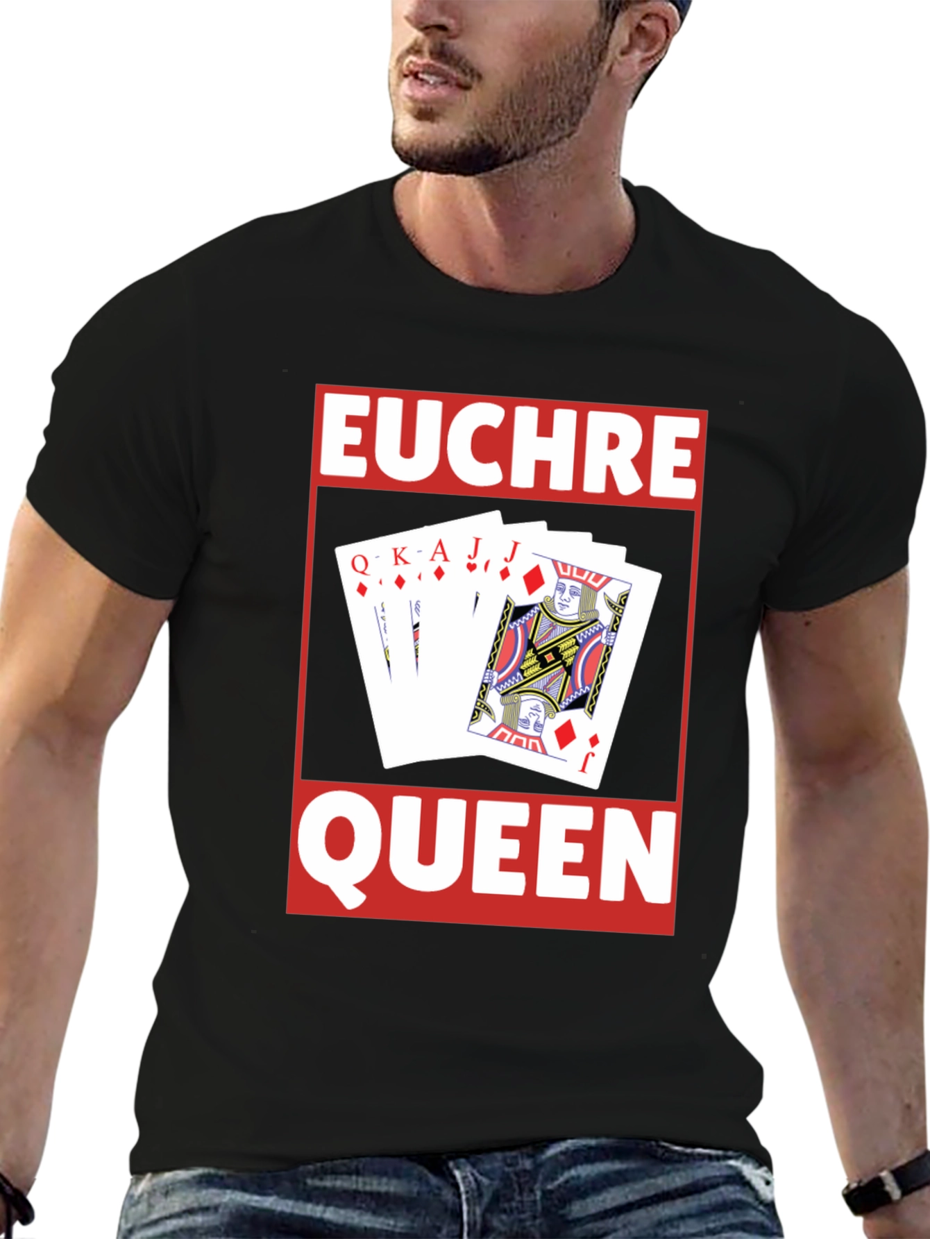 Euchre Queen Card Game Graphic T-Shirt