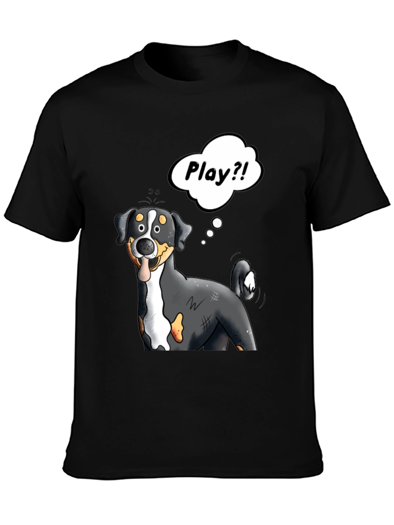 Playful Dog Cartoon Graphic Tee