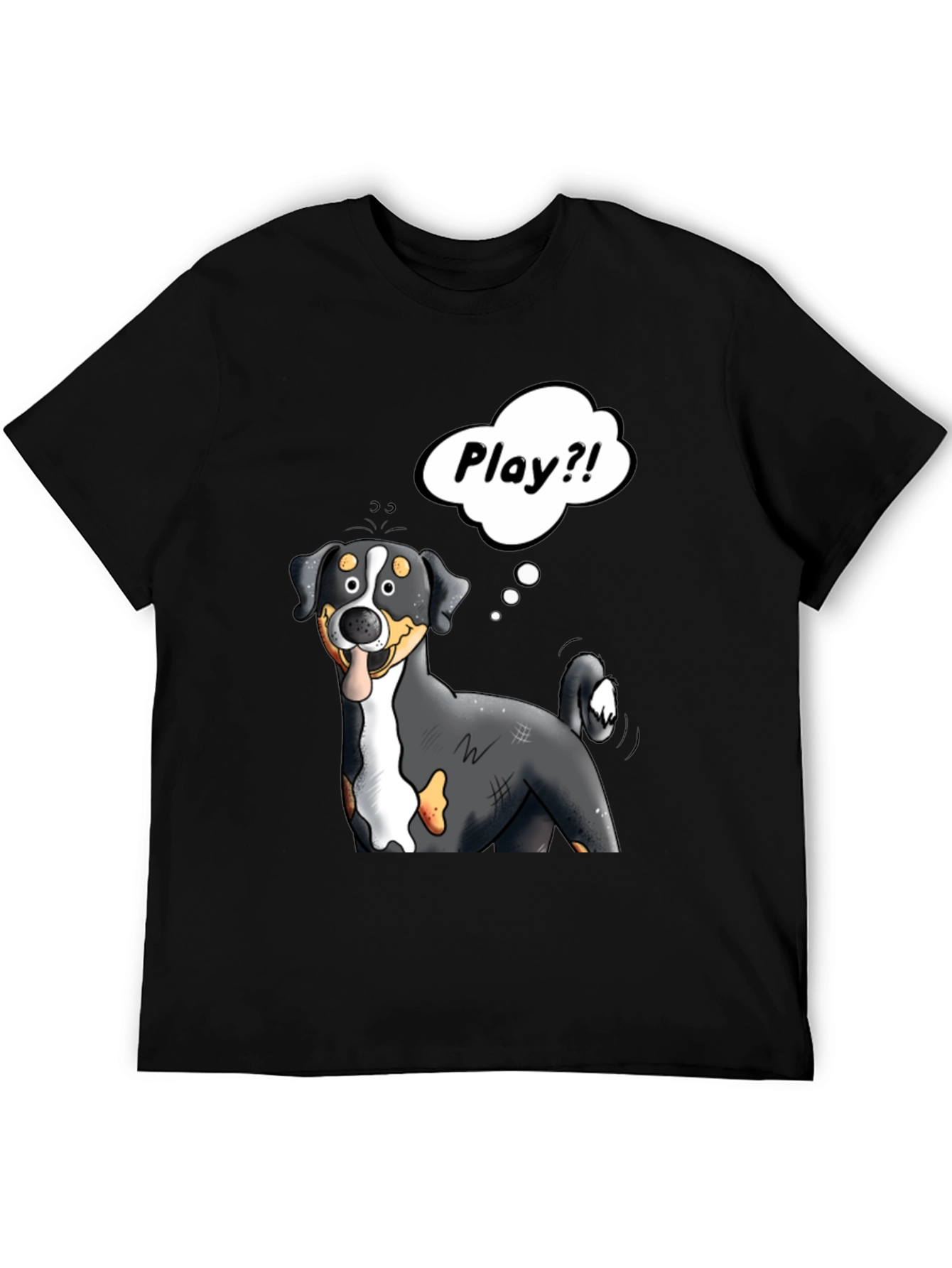 Playful Dog Cartoon Graphic Tee