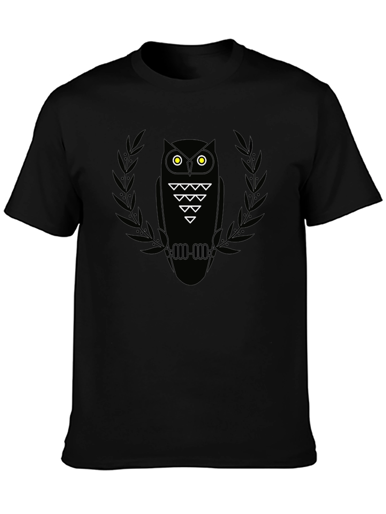 Mens Black Owl Graphic Tee - Modern Style
