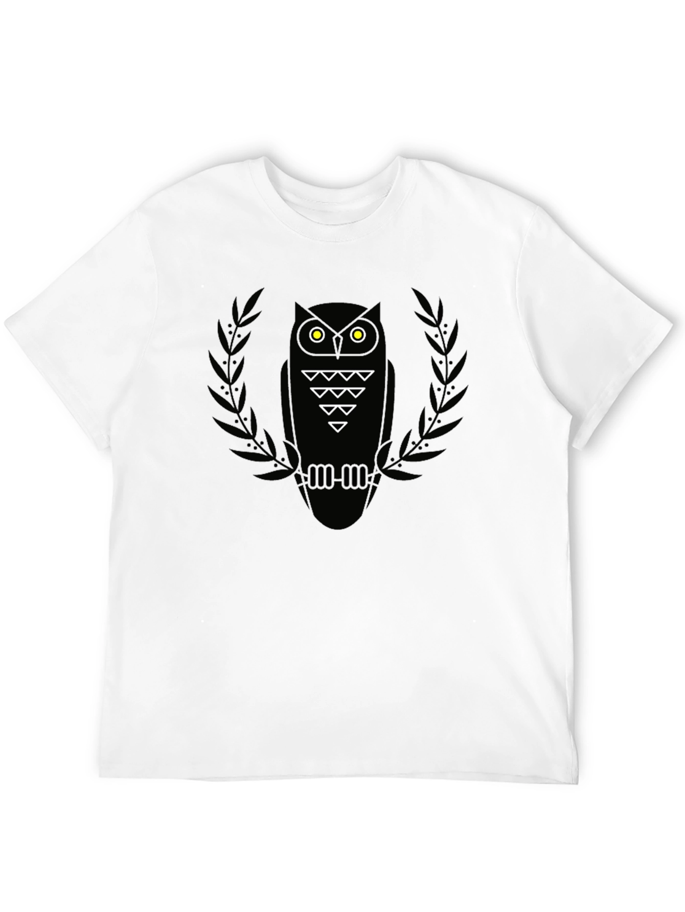 Mens Black Owl Graphic Tee - Modern Style