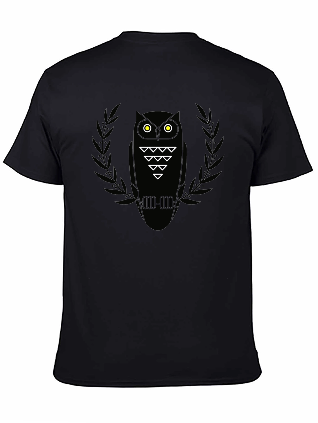 Mens Black Owl Graphic Tee - Modern Style