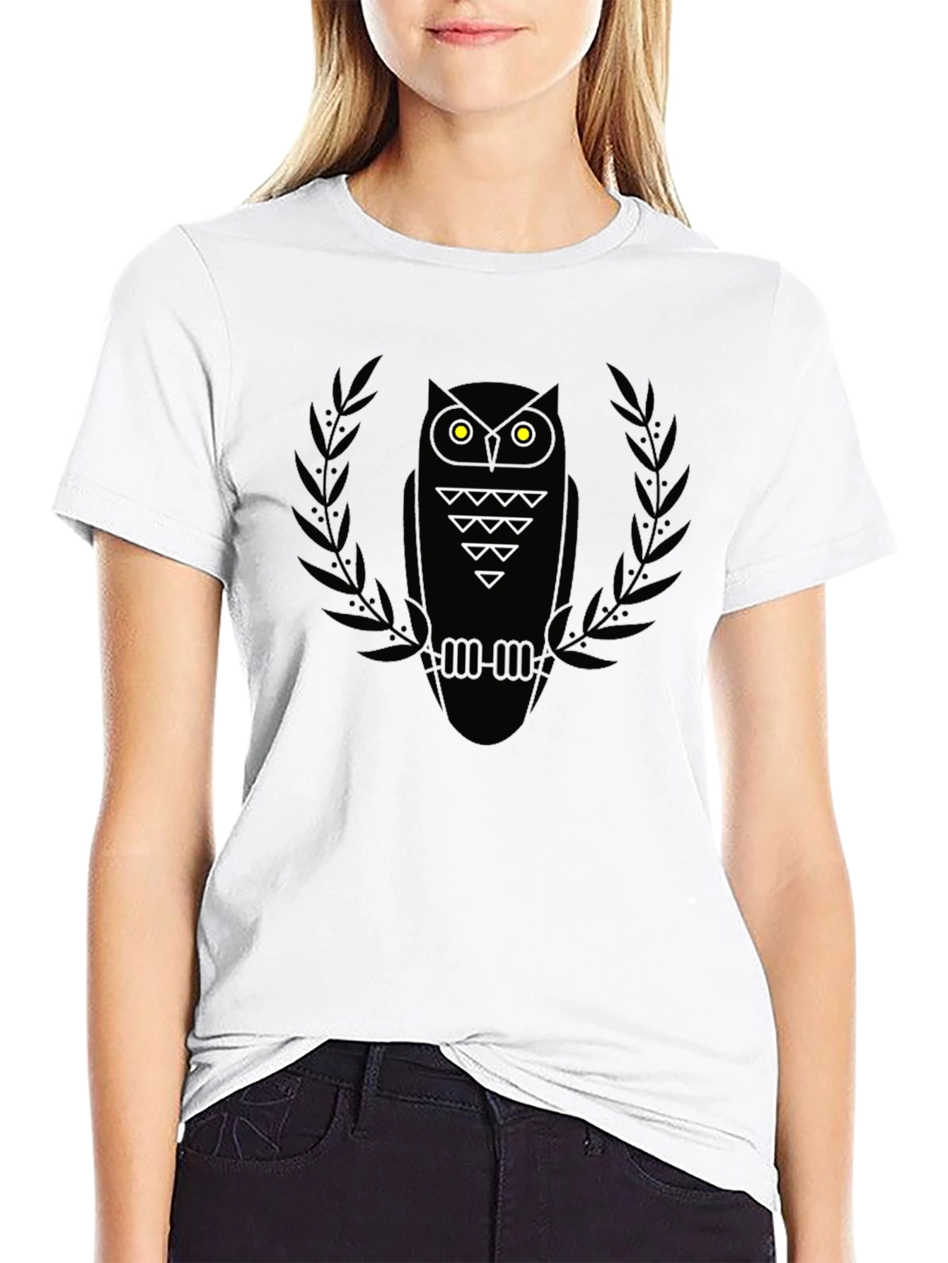 Mens Black Owl Graphic Tee - Modern Style