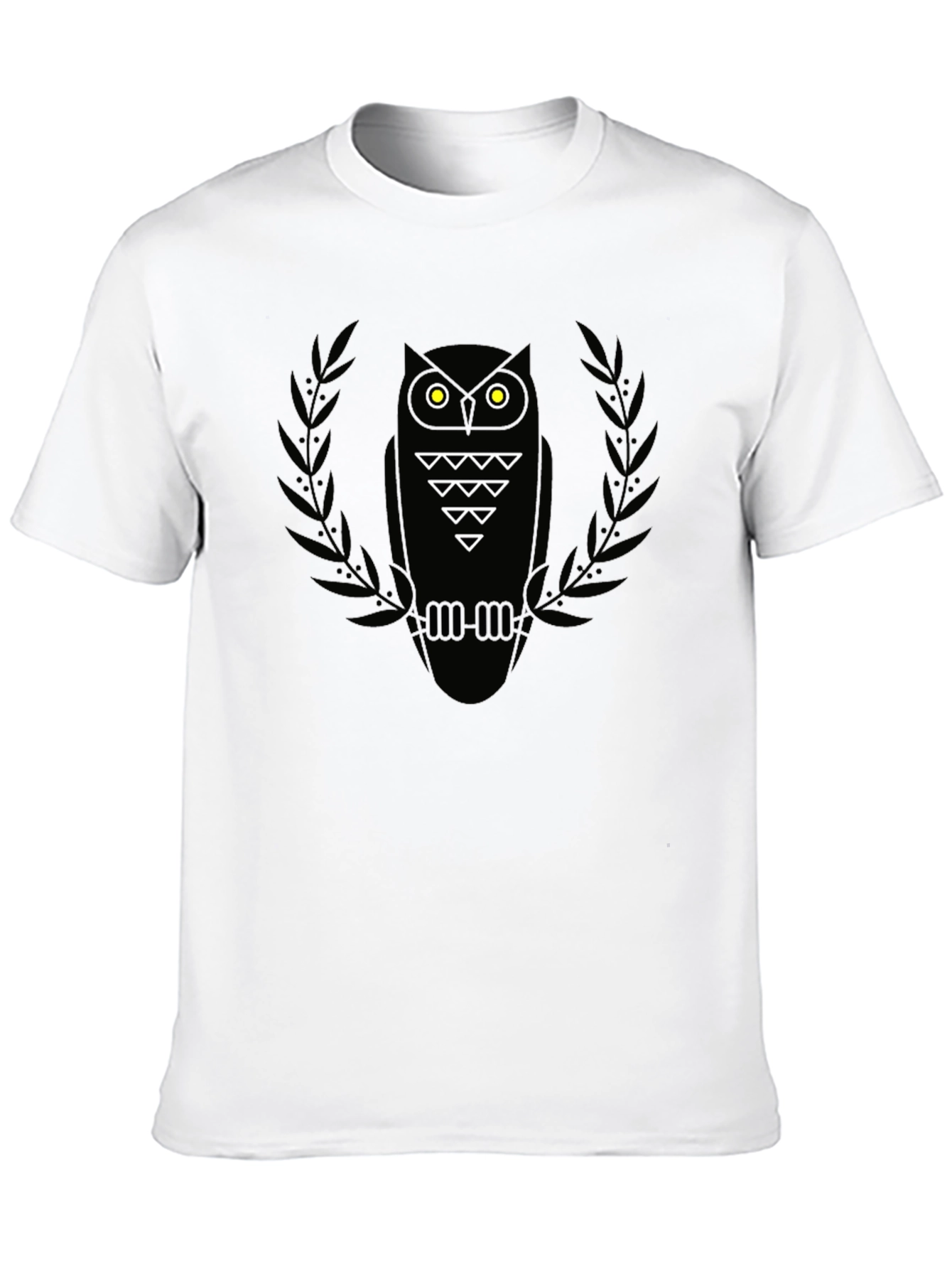 Mens Black Owl Graphic Tee - Modern Style