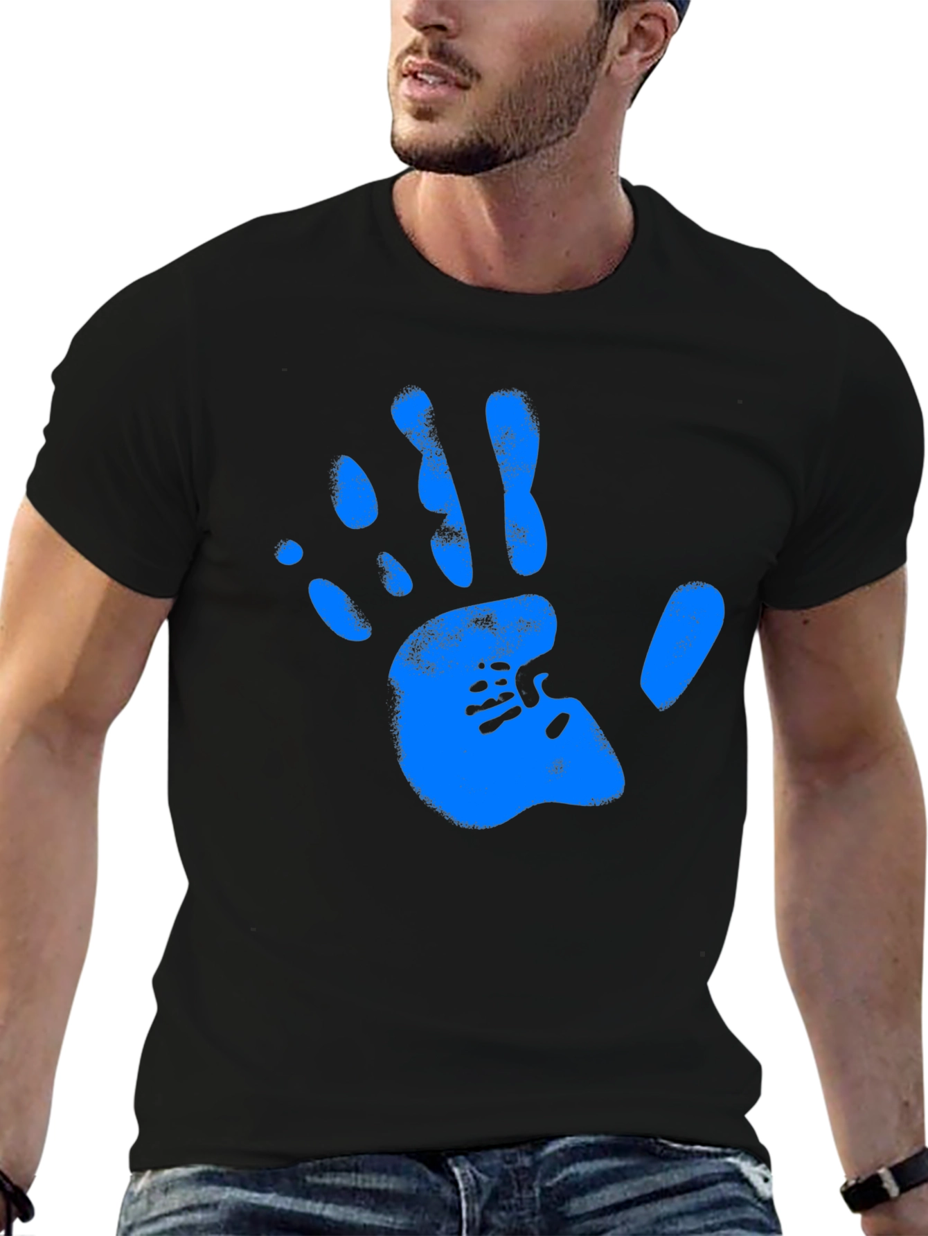 Handprint Graphic Black Tee