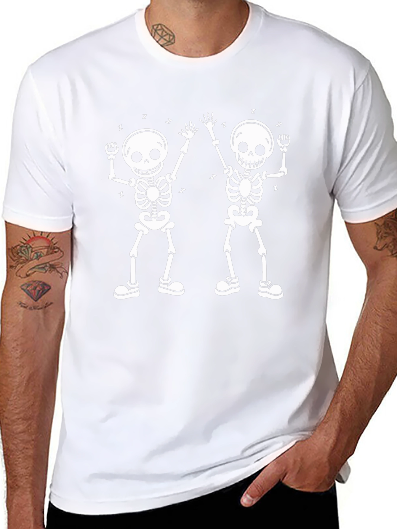 Dancing Skeletons Graphic Tee - Black