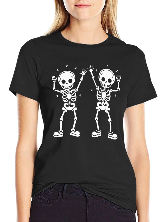 Dancing Skeletons Graphic Tee - Black