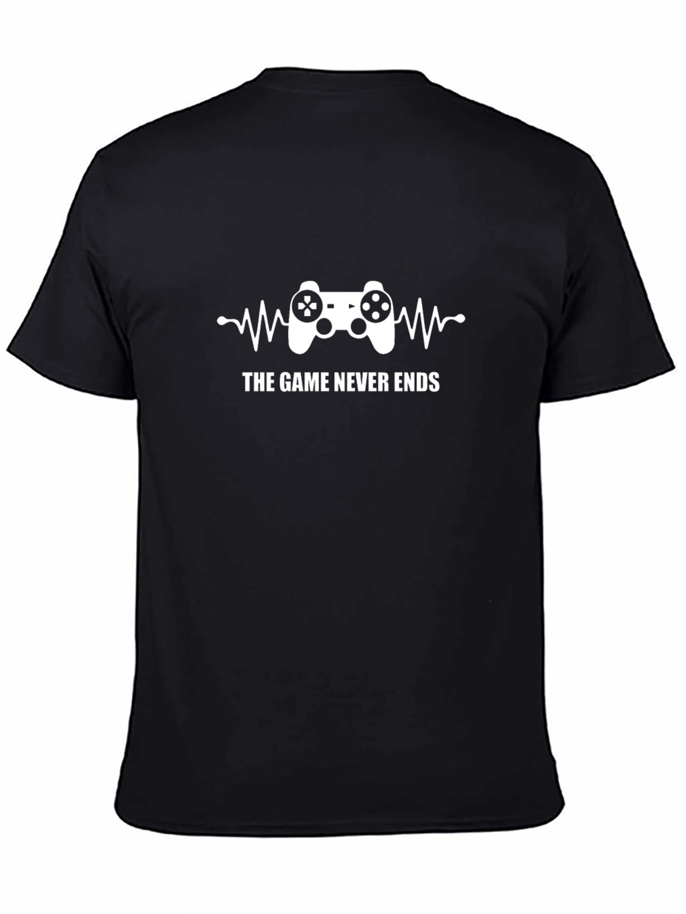 The Game Never Ends Gamer T-Shirt - Black