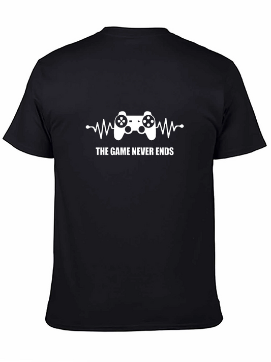The Game Never Ends Gamer T-Shirt - Black