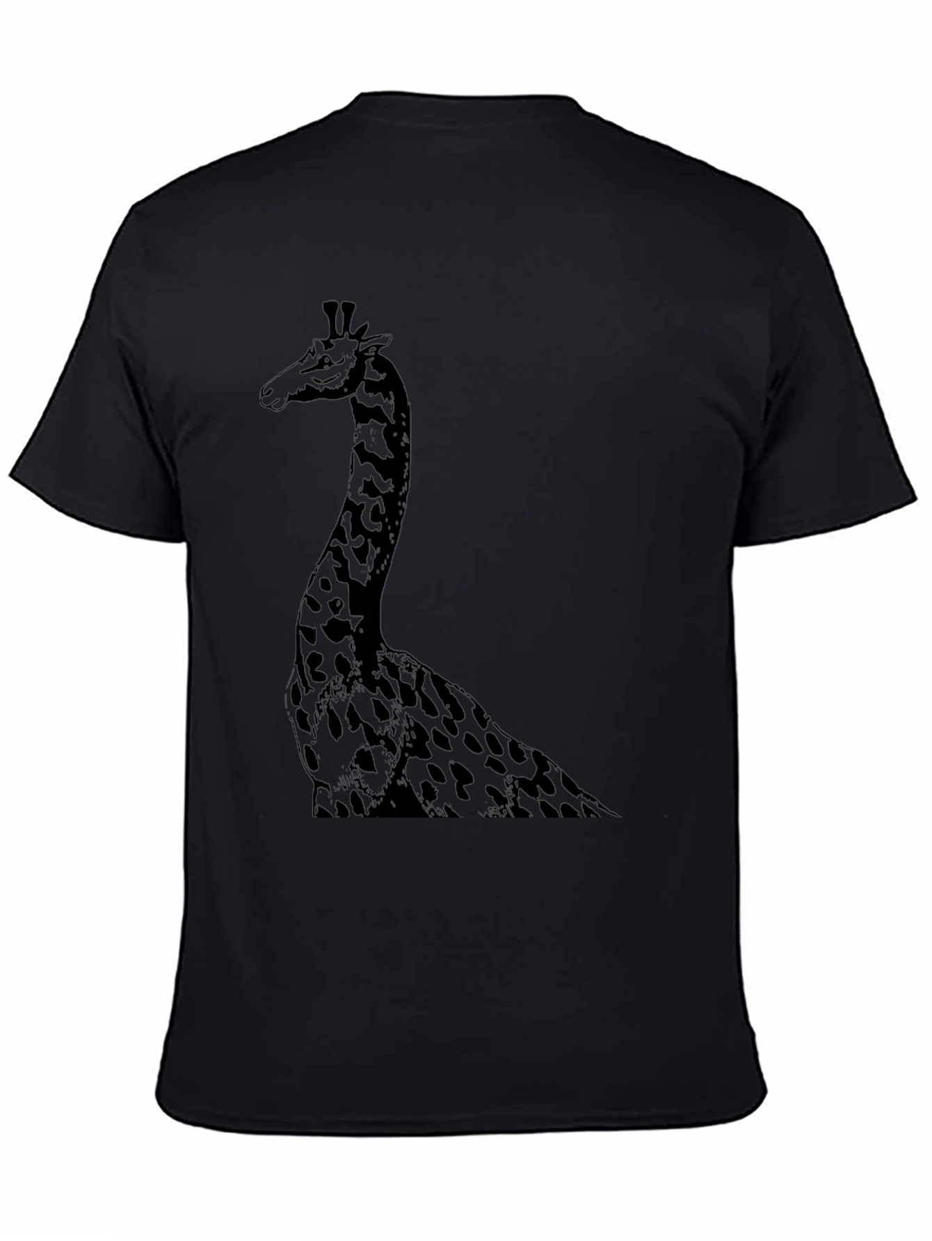 Giraffe Graphic Tee - Mens Black Cotton T-Shirt