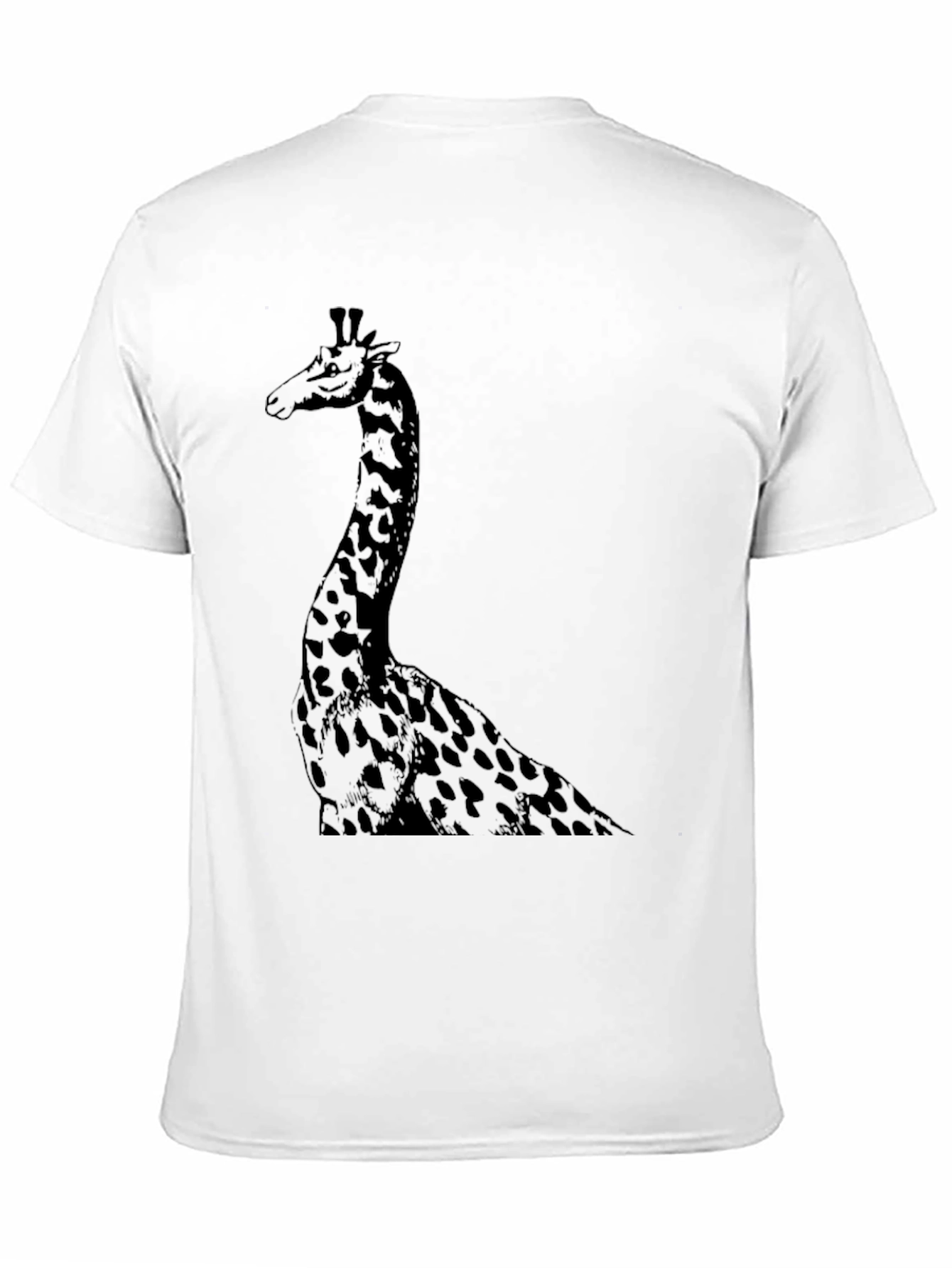 Giraffe Graphic Tee - Mens Black Cotton T-Shirt
