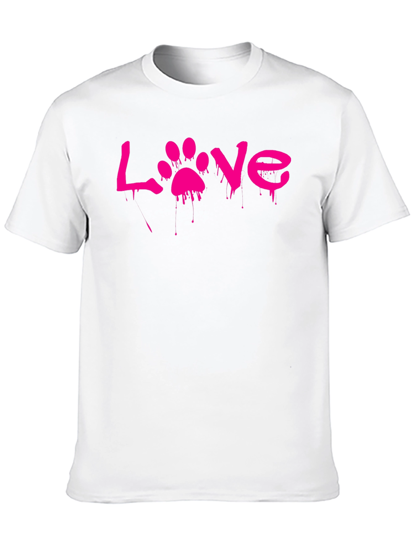 Love Paw Print Graphic T-Shirt - Black