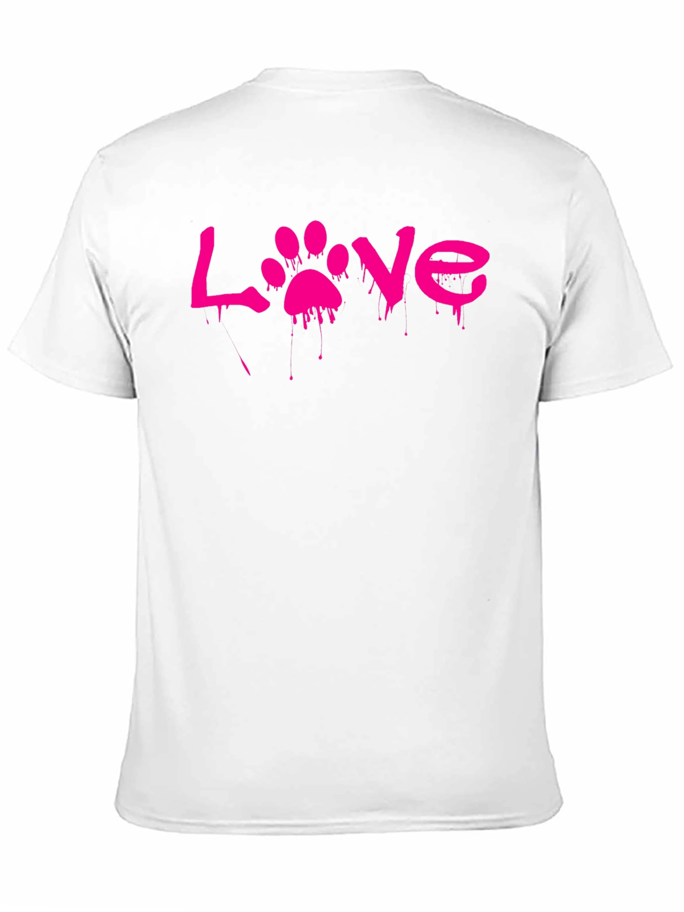 Love Paw Print Graphic T-Shirt - Black
