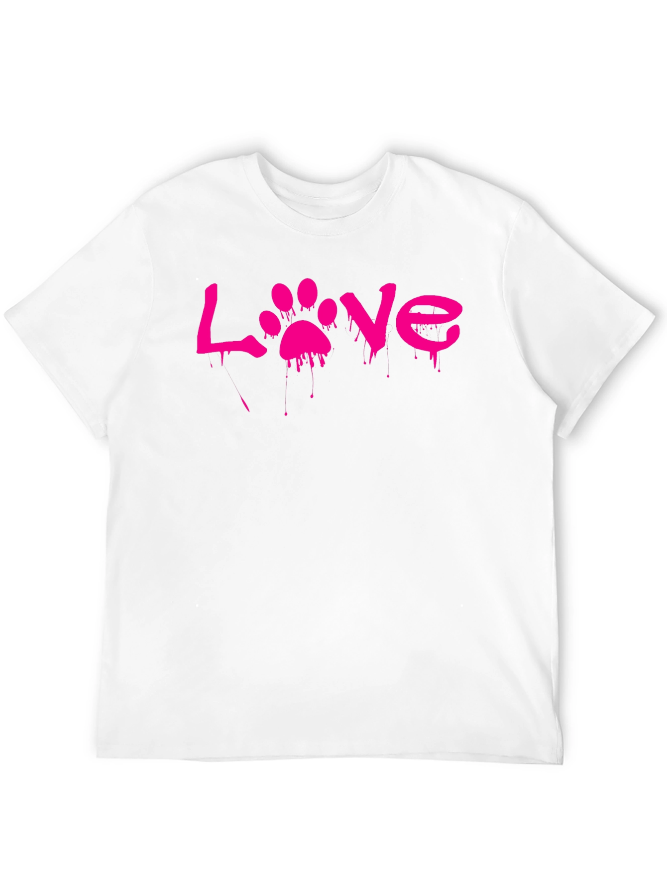 Love Paw Print Graphic T-Shirt - Black
