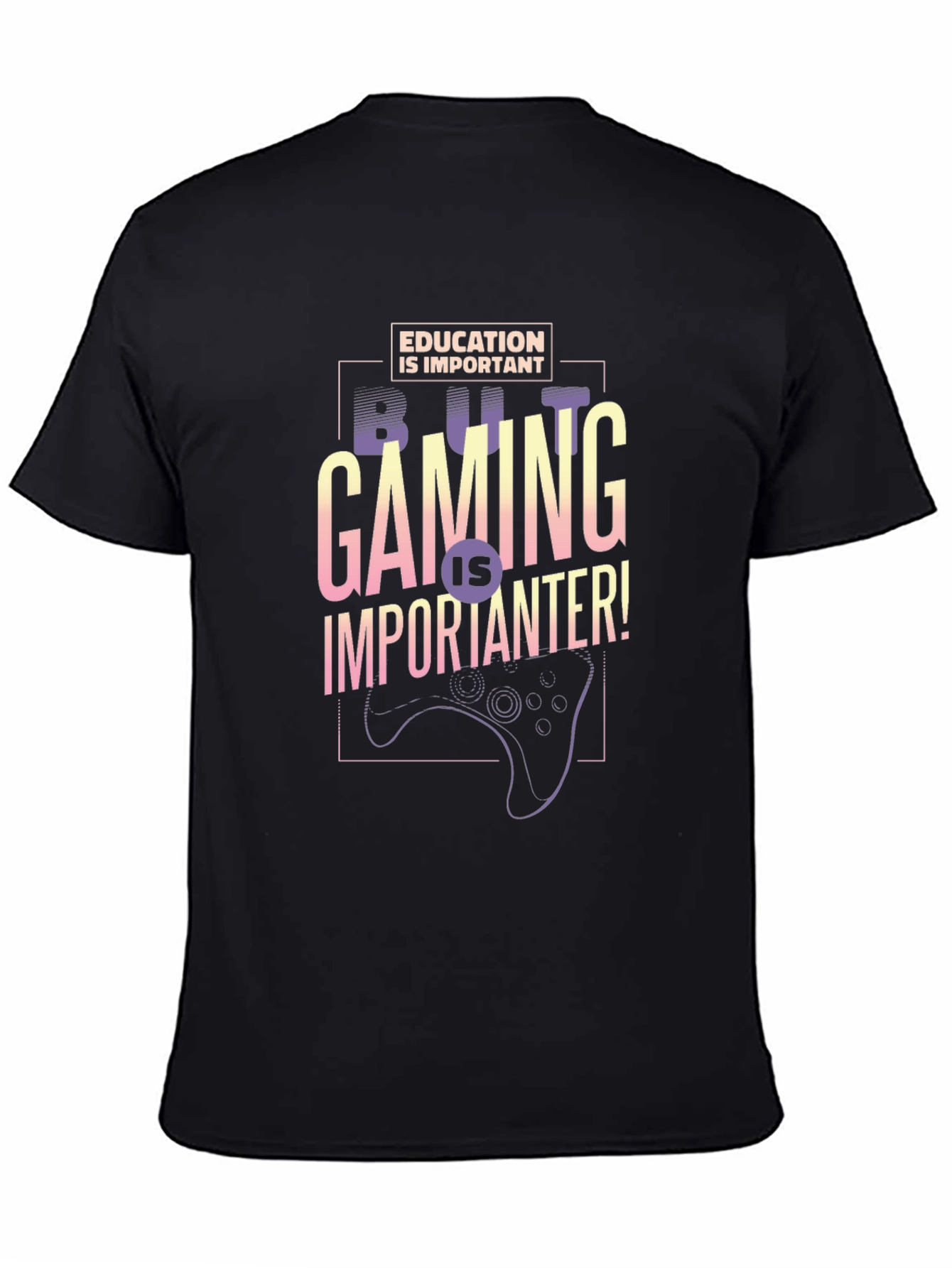 Gaming is Importanter Black Graphic Tee