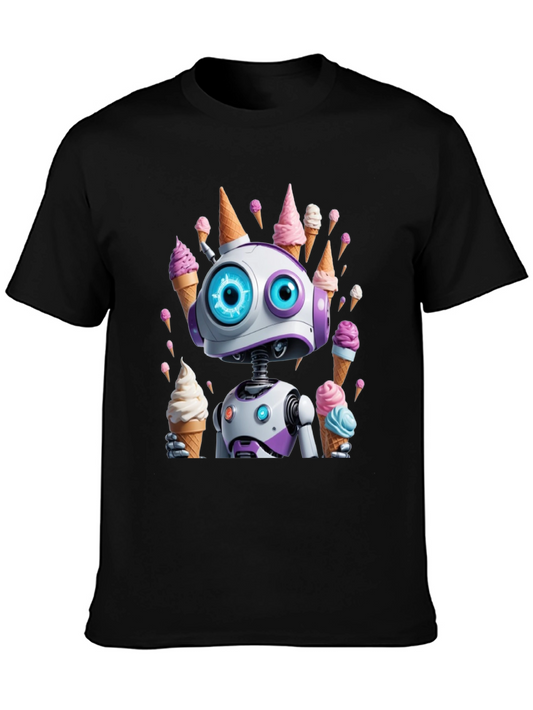 Robot Ice Cream T-Shirt - Fun & Unique Design