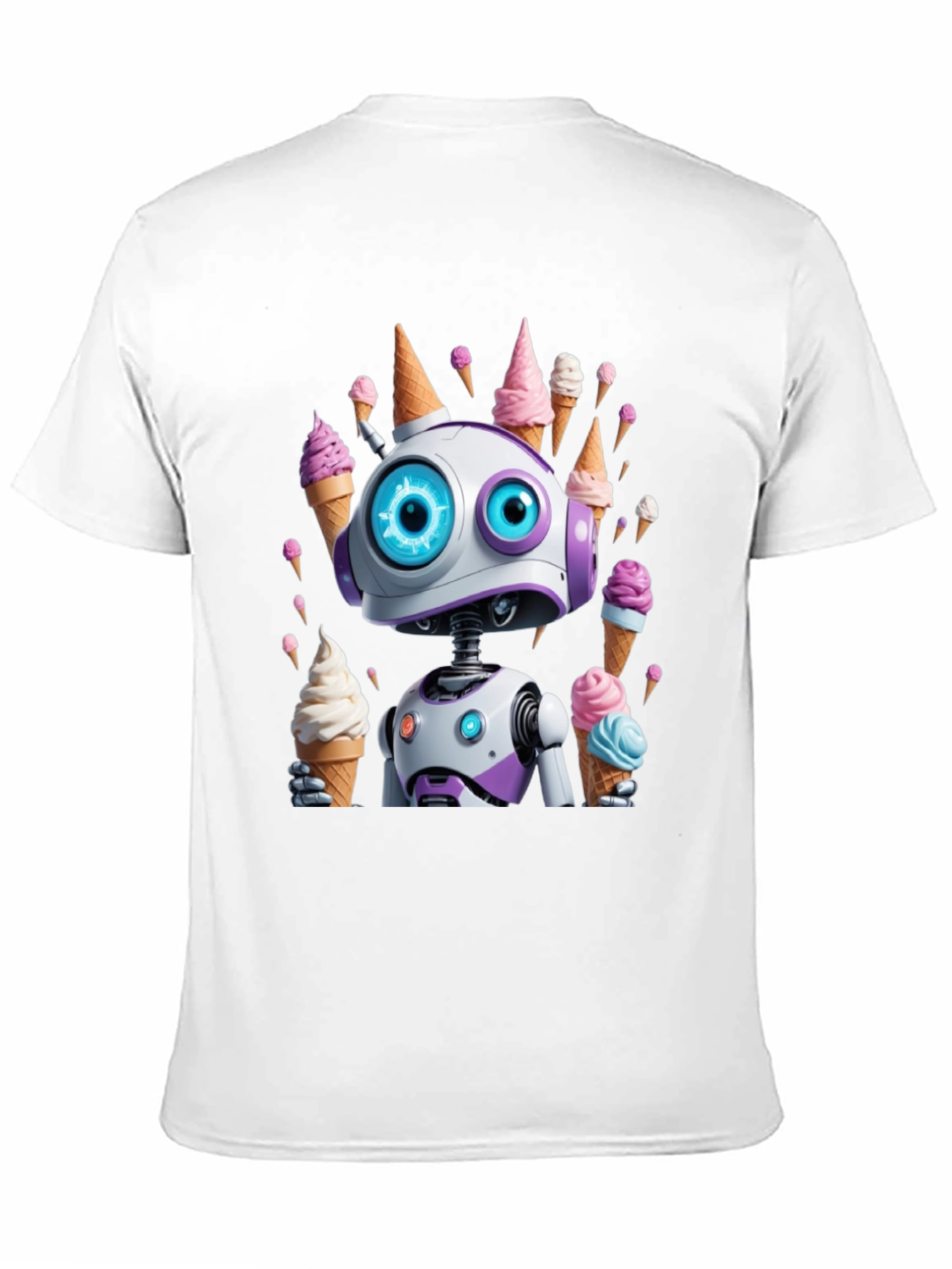 Robot Ice Cream T-Shirt - Fun & Unique Design