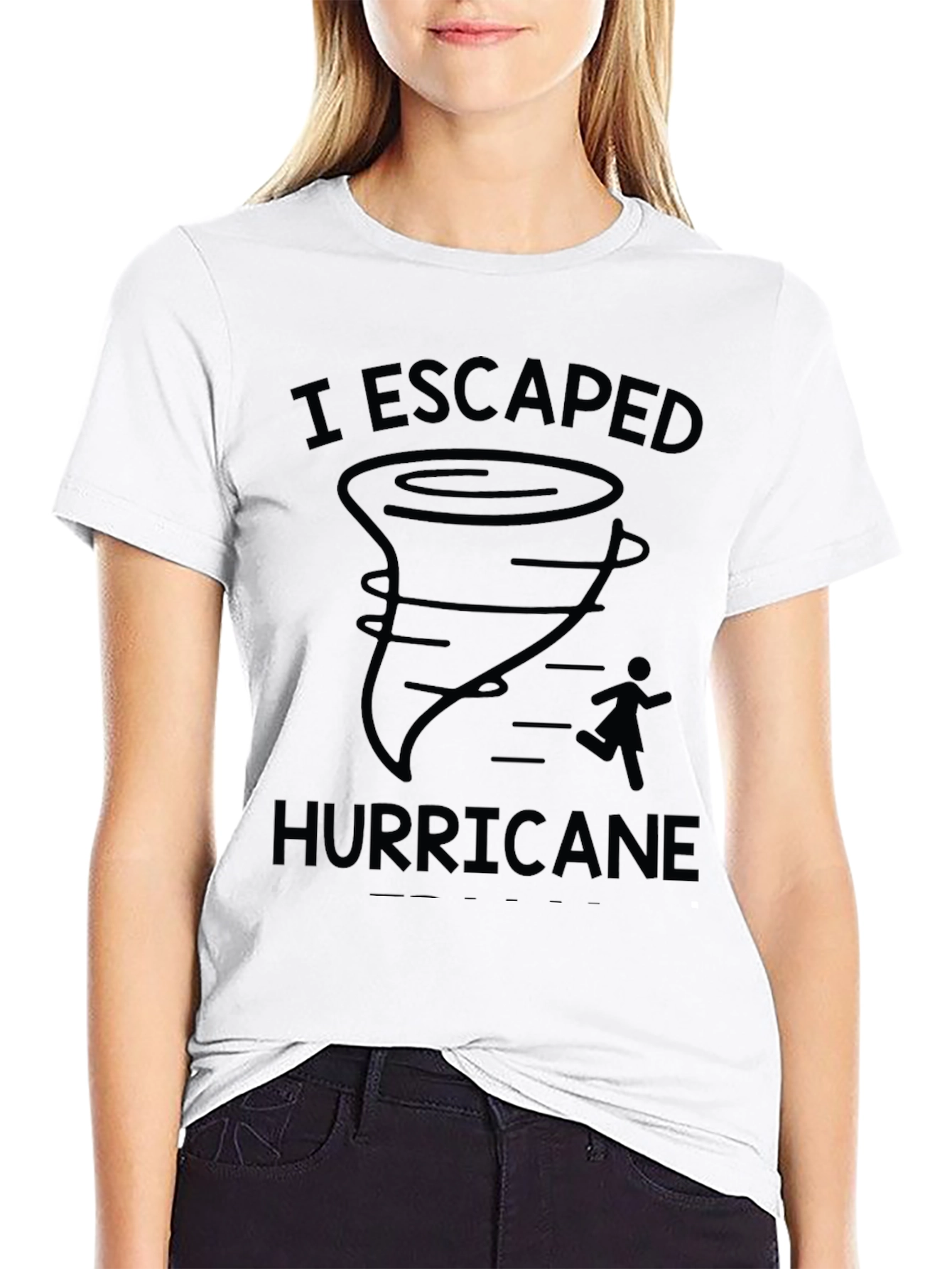 I Escaped Hurricane Black Graphic T-Shirt