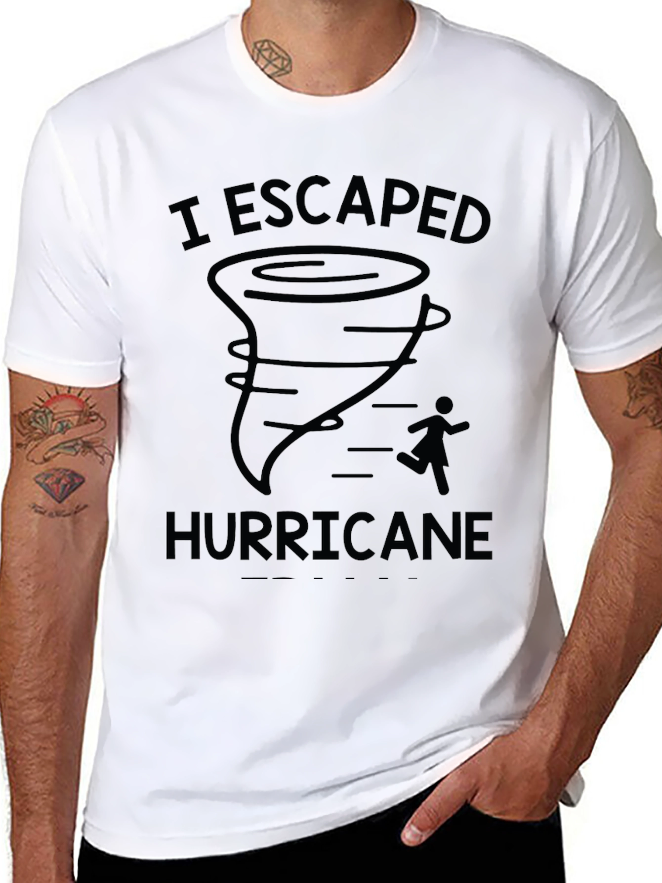 I Escaped Hurricane Black Graphic T-Shirt