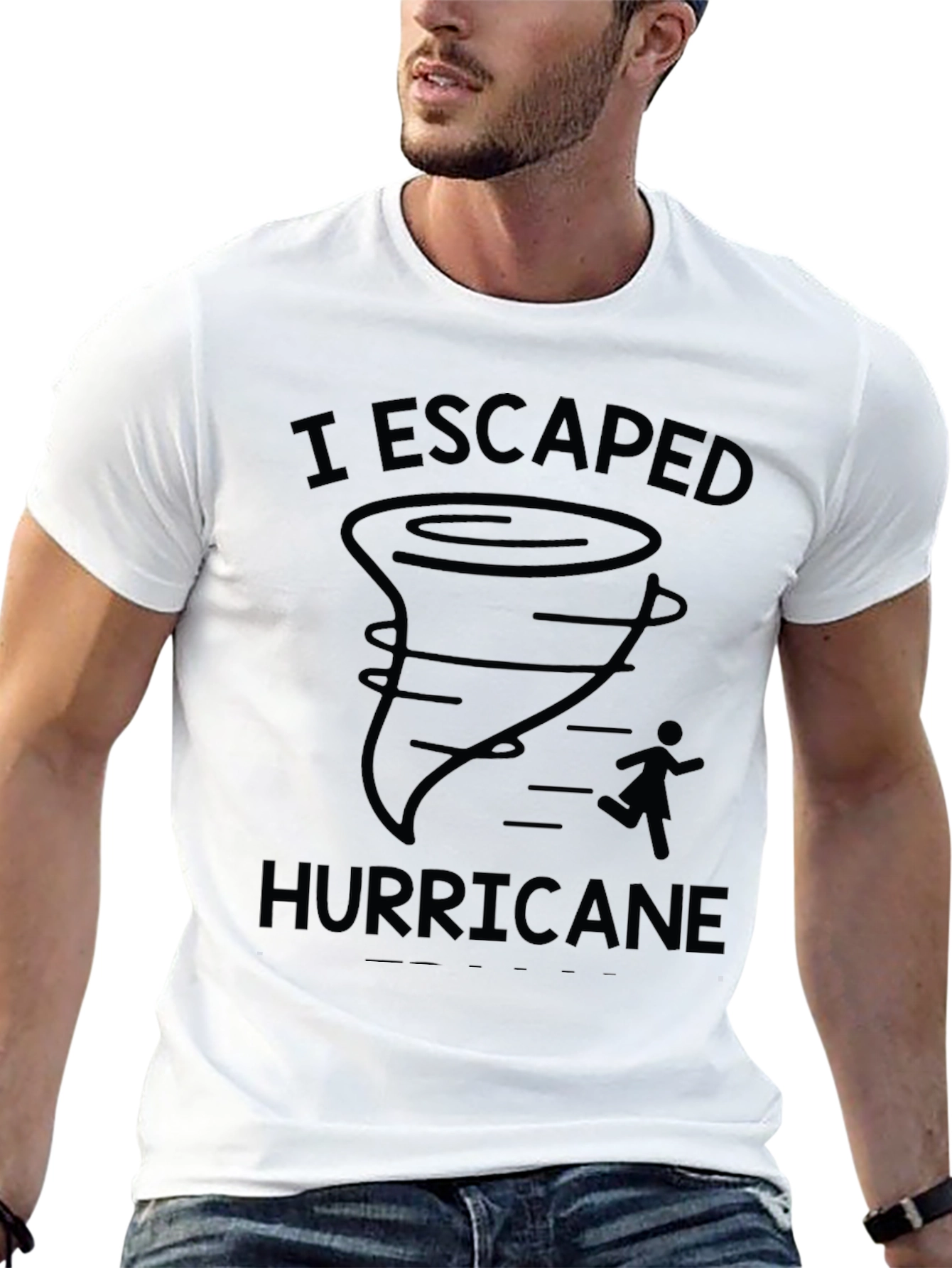 I Escaped Hurricane Black Graphic T-Shirt