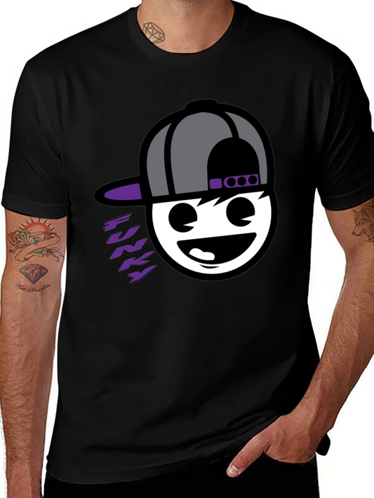 Funky Graphic Tee - Black Cotton Blend