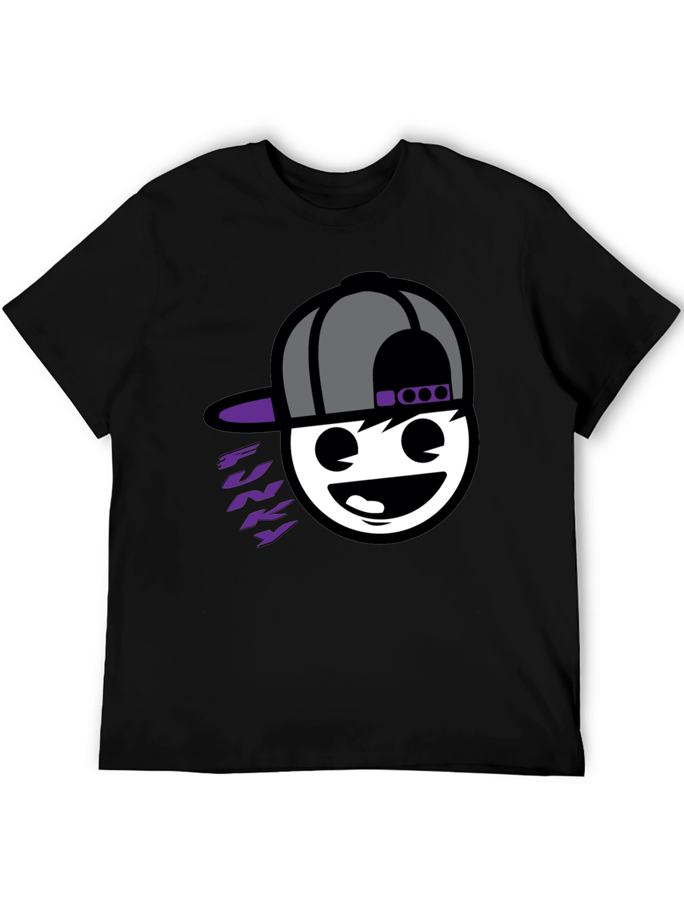 Funky Graphic Tee - Black Cotton Blend