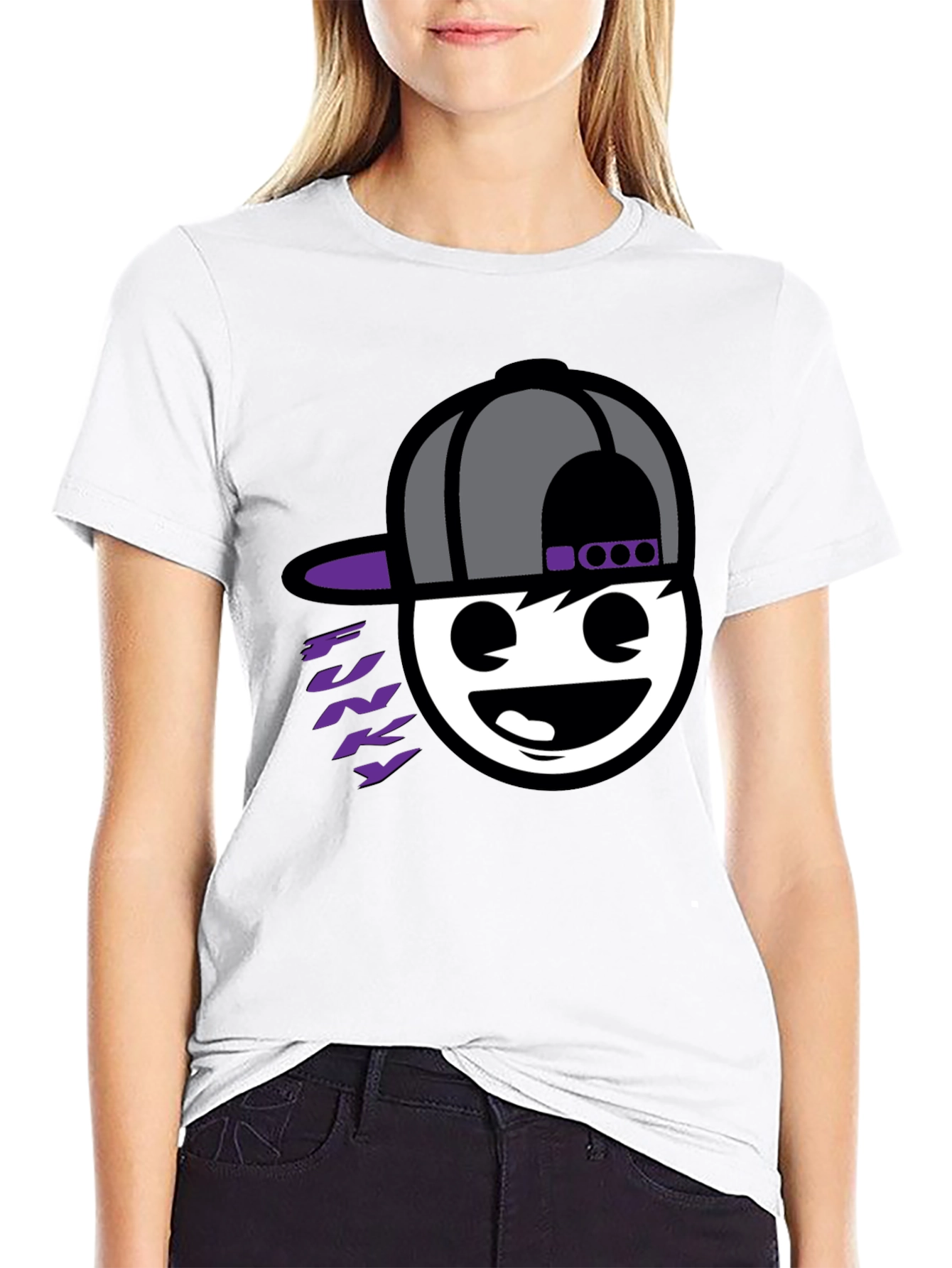 Funky Graphic Tee - Black Cotton Blend