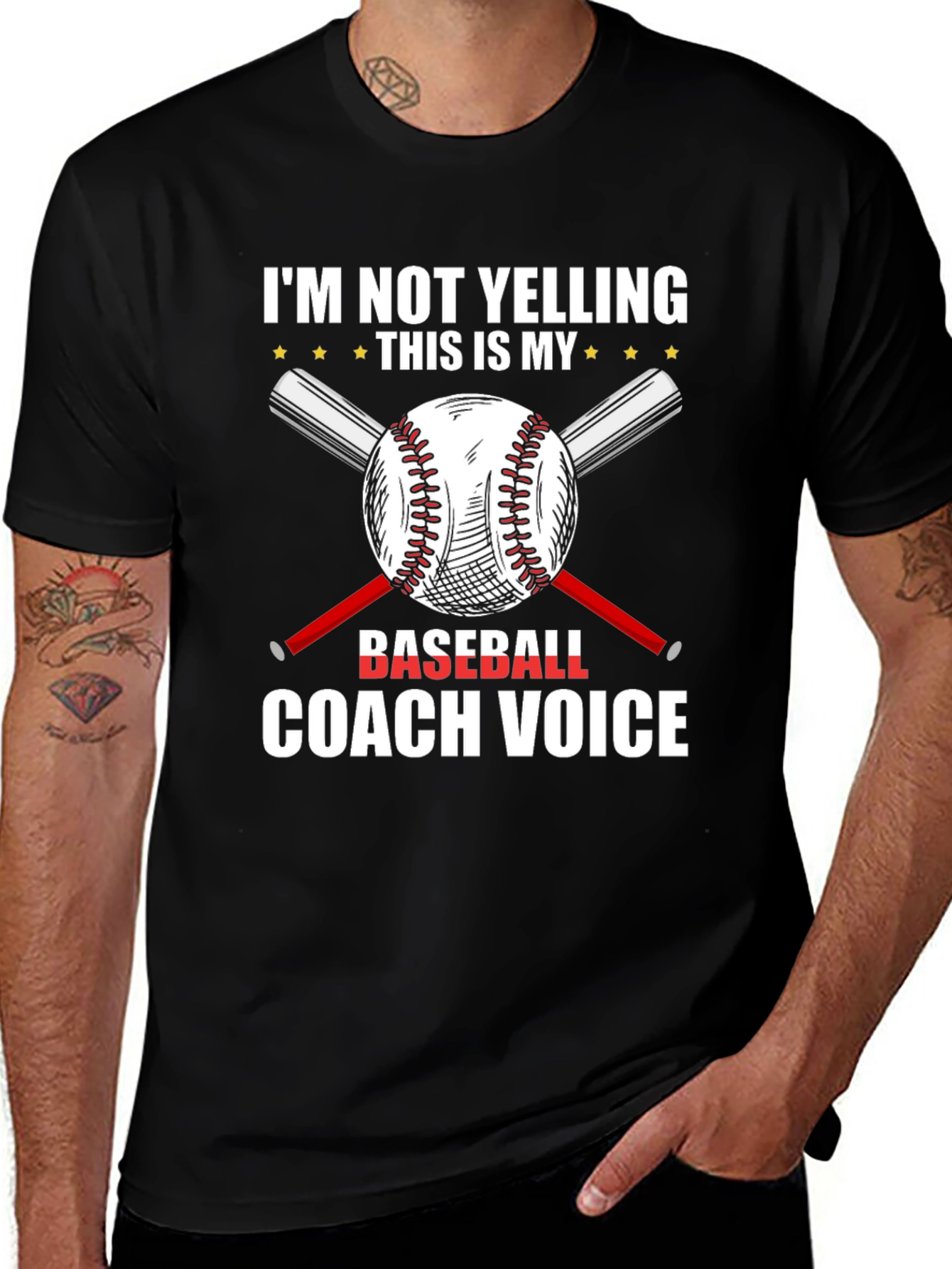 Baseball Coach T-Shirt - Im Not Yelling Funny Tee