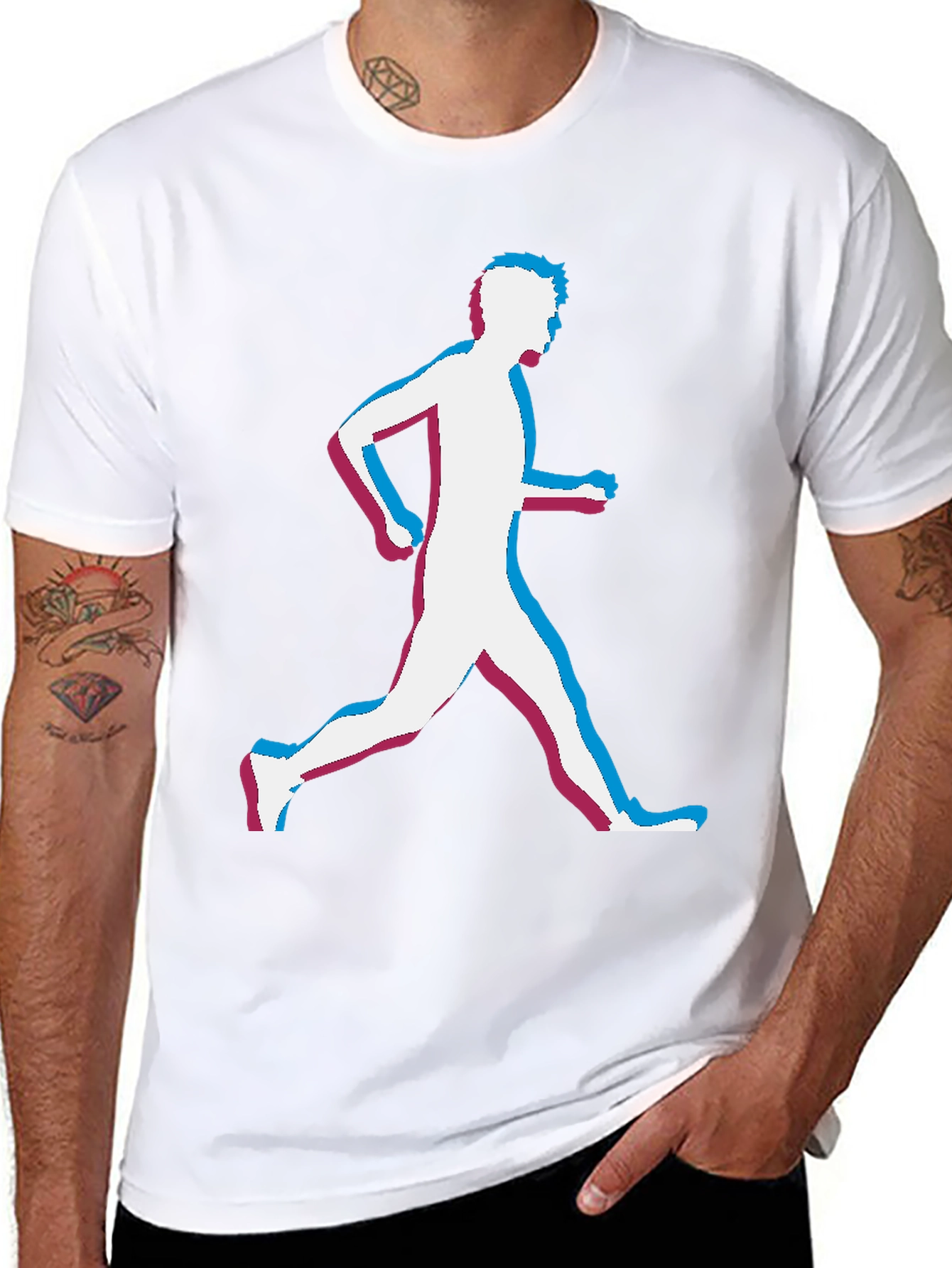Runner Glitch Graphic Black T-Shirt