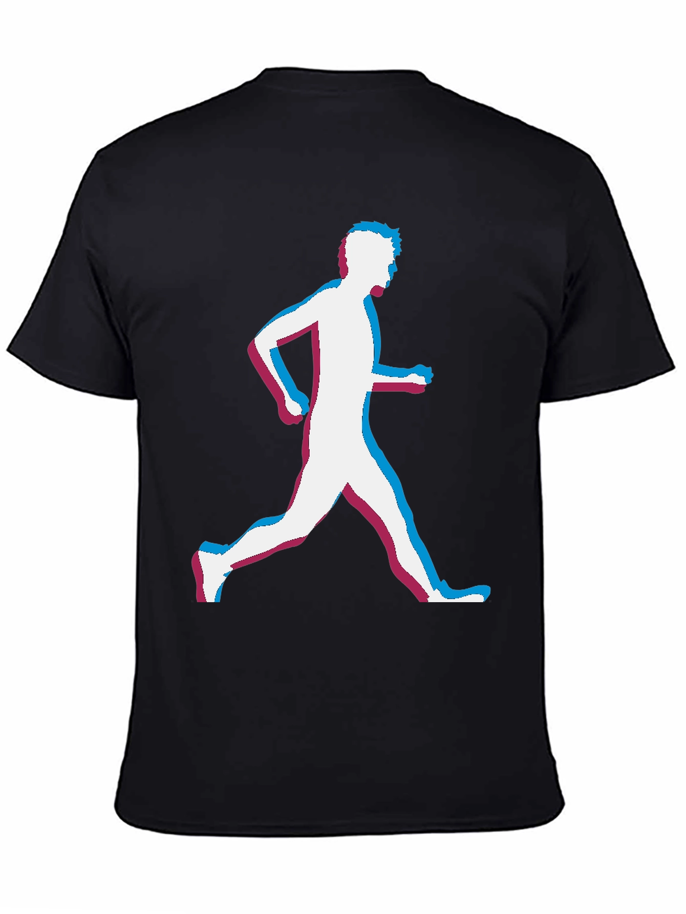 Runner Glitch Graphic Black T-Shirt