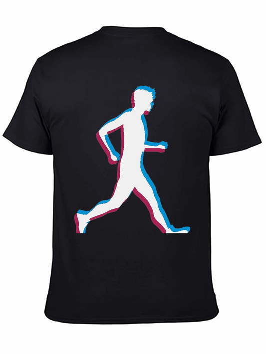 Runner Glitch Graphic Black T-Shirt